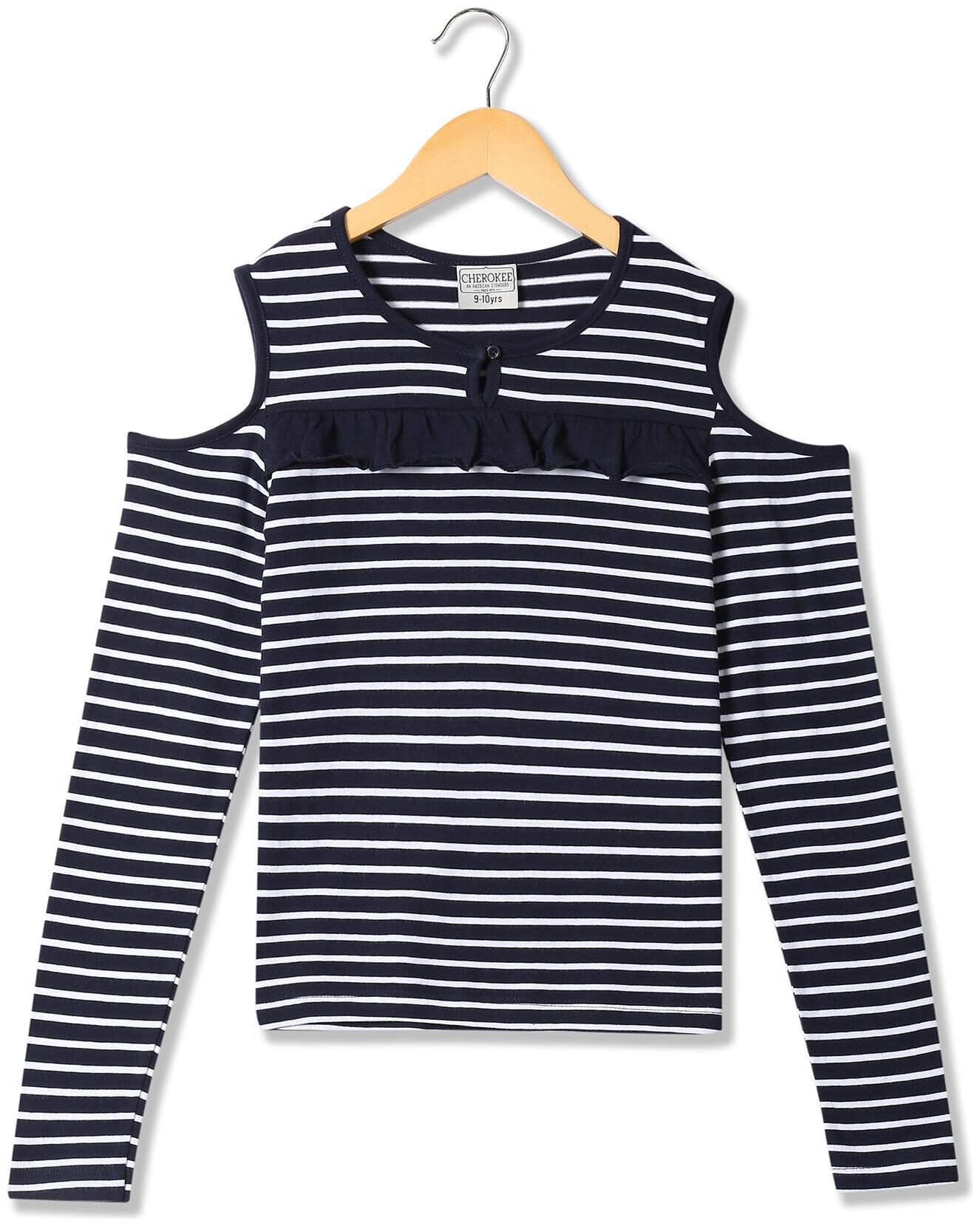 

CHEROKEE Girl Cotton Striped Top - Blue