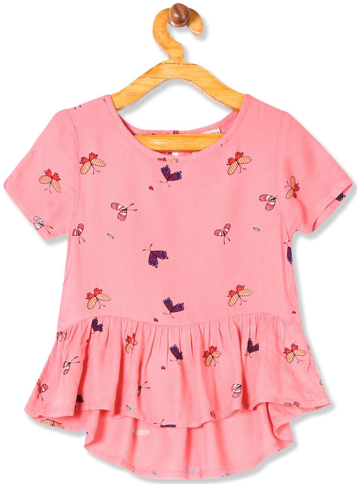 

CHEROKEE Girl Viscose Printed Top - Pink