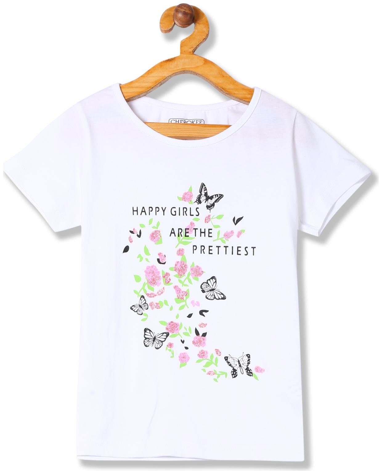 

CHEROKEE Girl Cotton Printed T shirt - White