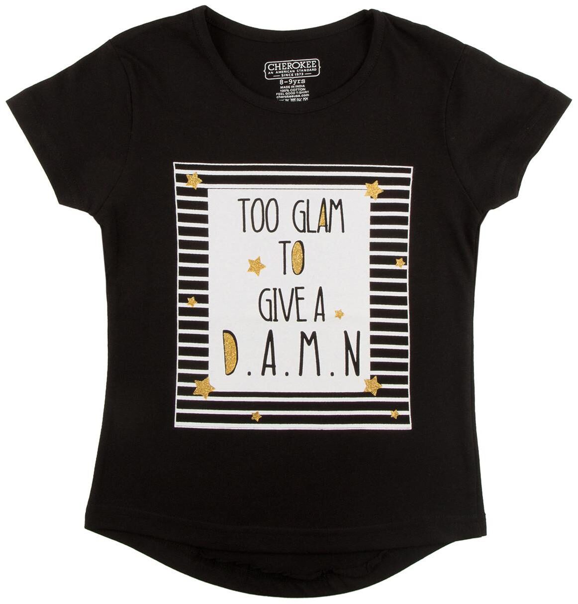 

CHEROKEE Girl Cotton Printed T shirt - Black