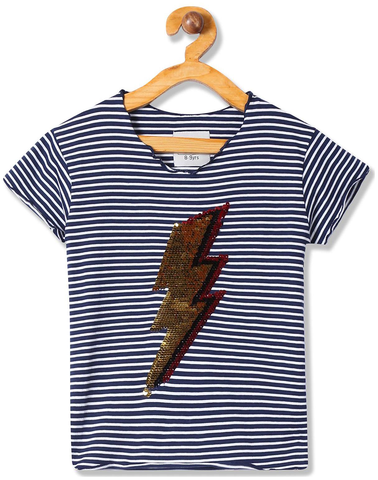 

CHEROKEE Girl Cotton Embellished Top - Blue