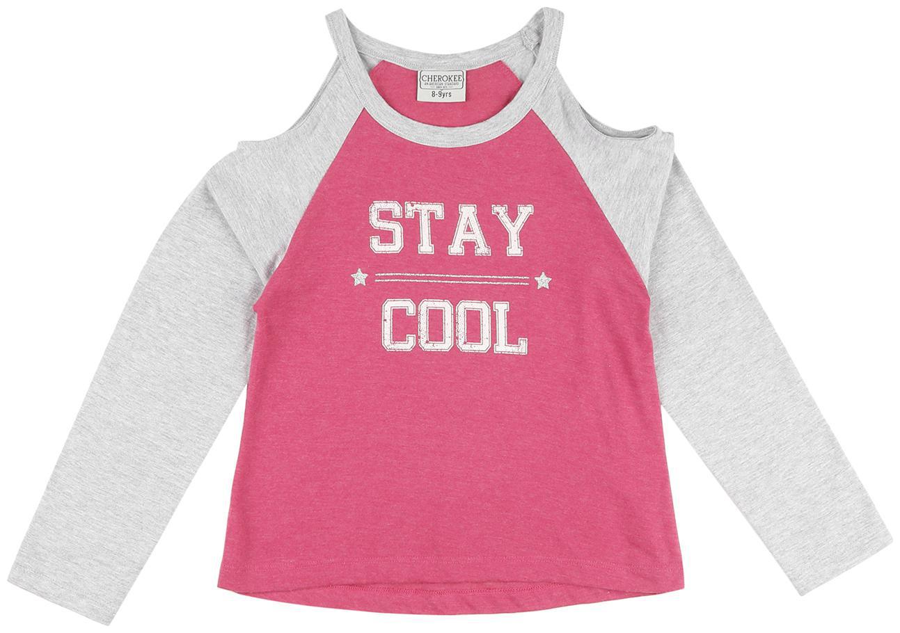 

CHEROKEE Girl Cotton Colorblocked Top - Pink