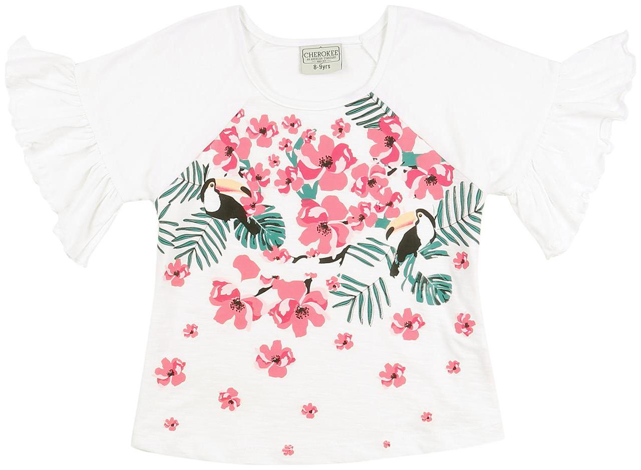 

CHEROKEE Girl Cotton Printed Top - White