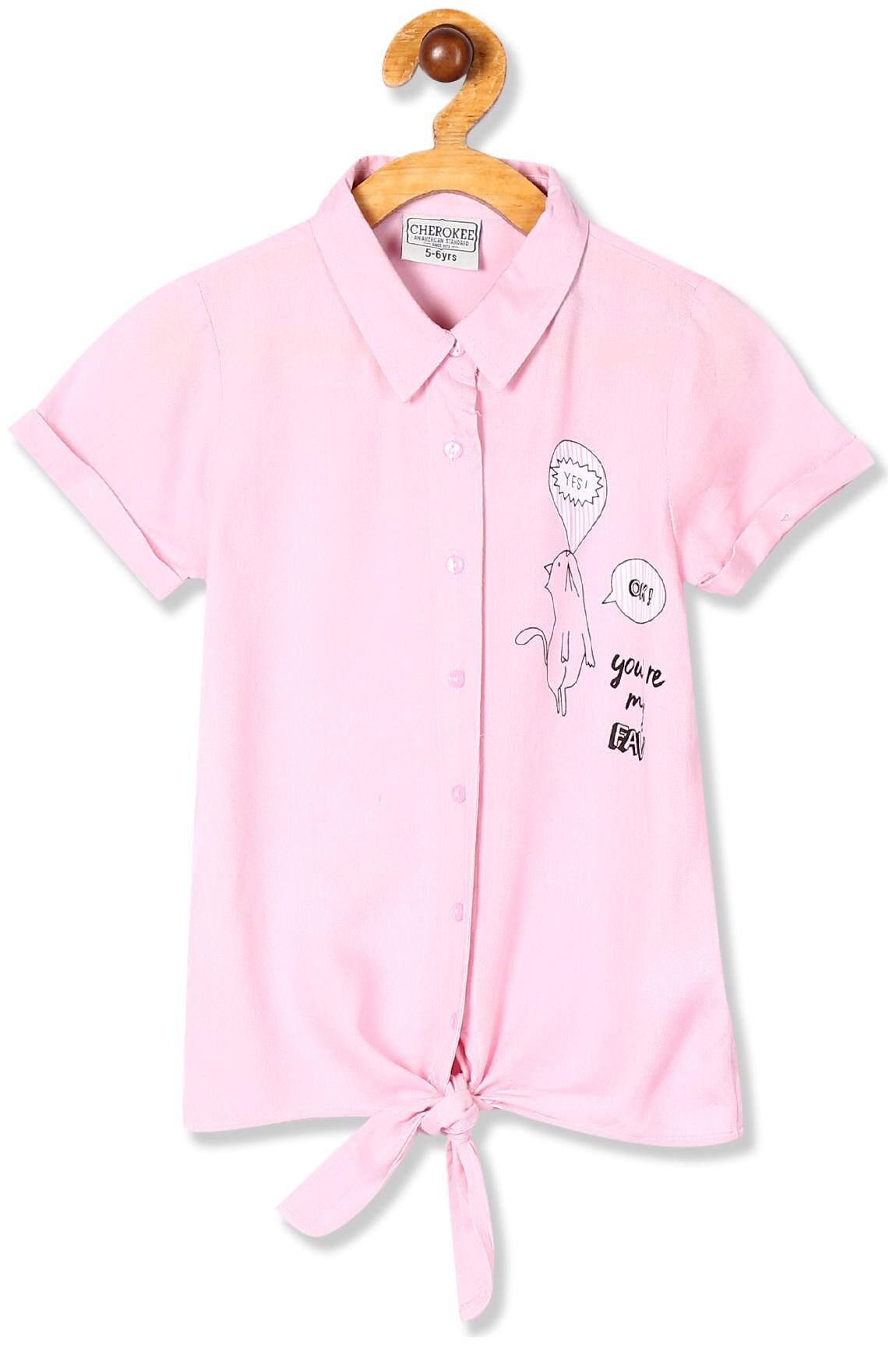 

CHEROKEE Girl Rayon Printed Shirt - Pink