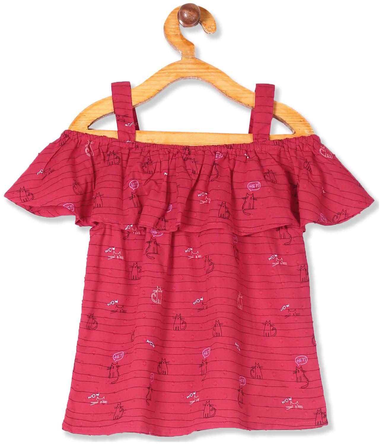 

CHEROKEE Girl Cotton Printed Top - Red