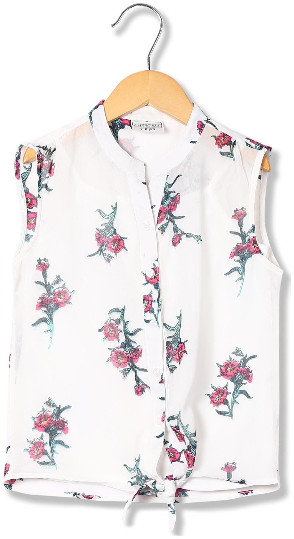 

CHEROKEE Girl Polyester Printed Top - White