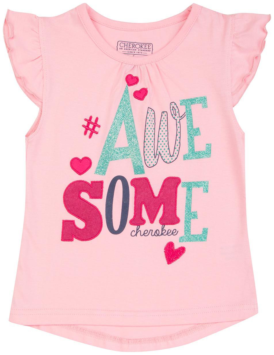 

CHEROKEE Girl Cotton Printed Top - Pink