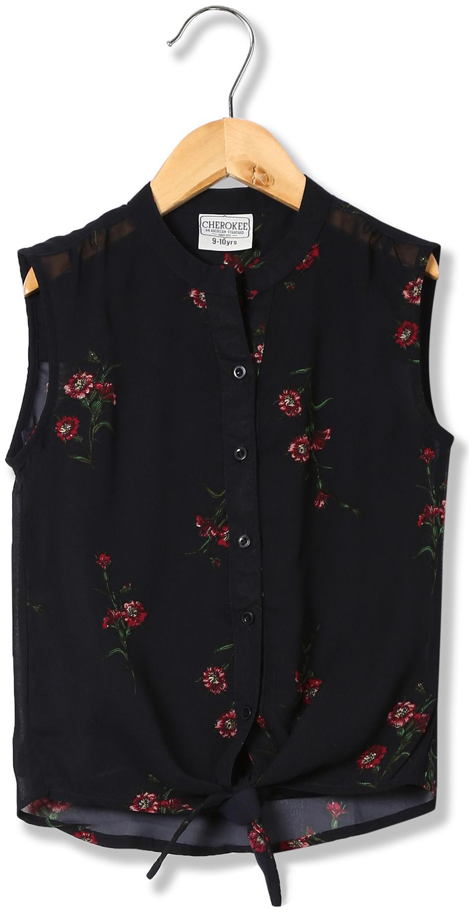 

CHEROKEE Girl Polyester Printed Top - Black