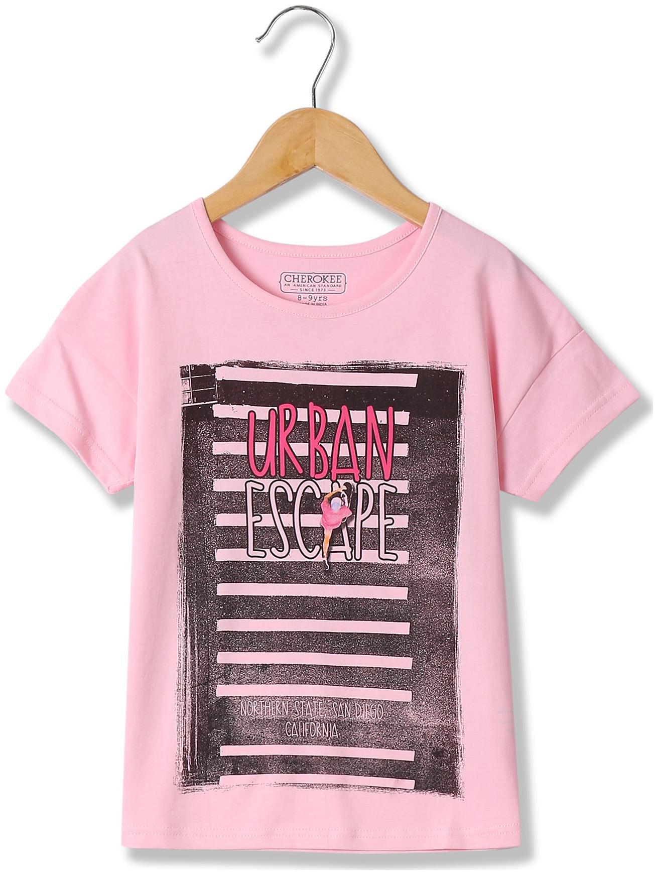 

CHEROKEE Girl Cotton Printed T shirt - Pink