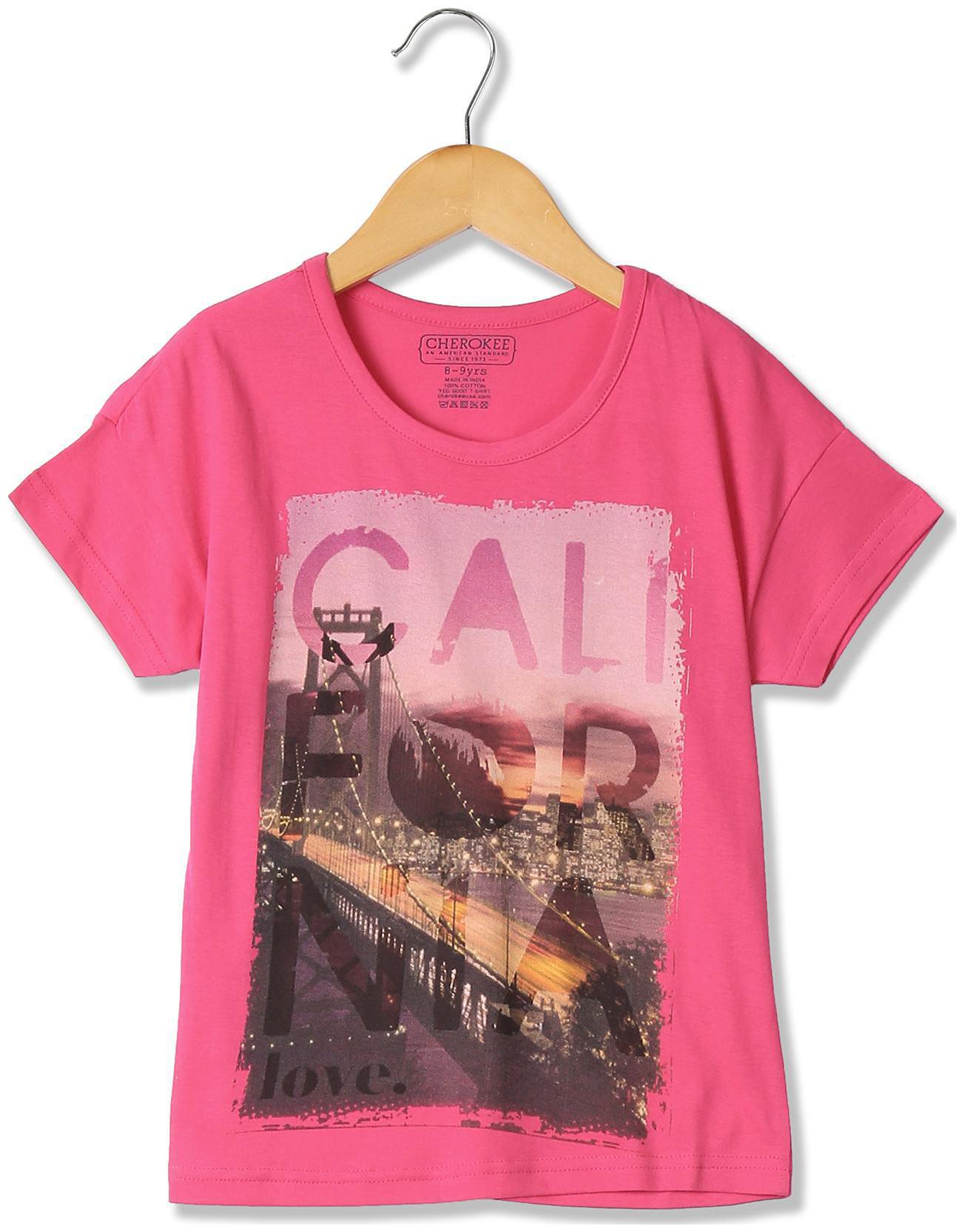 

CHEROKEE Girl Cotton Printed T shirt - Pink