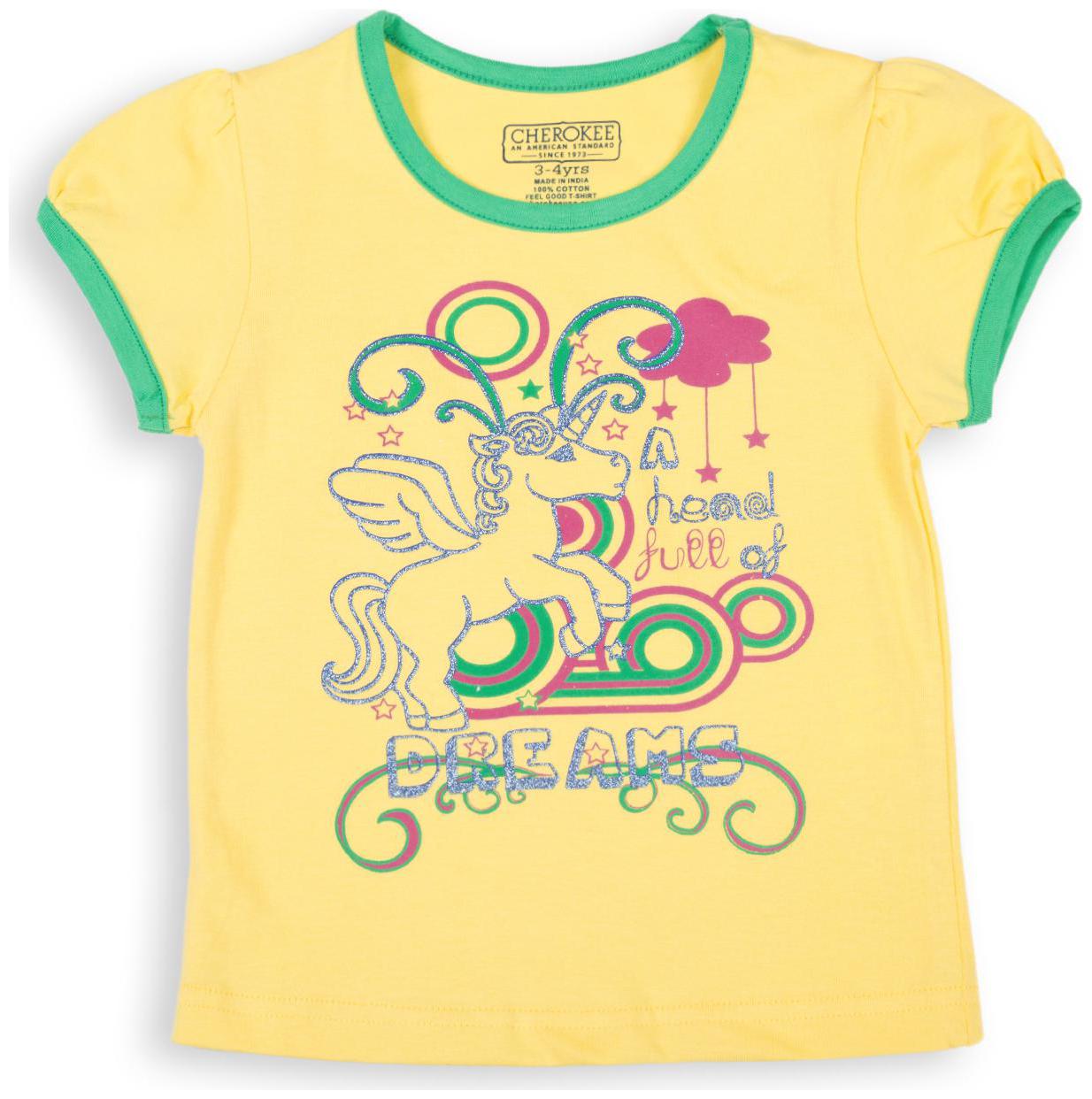 

CHEROKEE Girl Cotton Printed T shirt - Yellow
