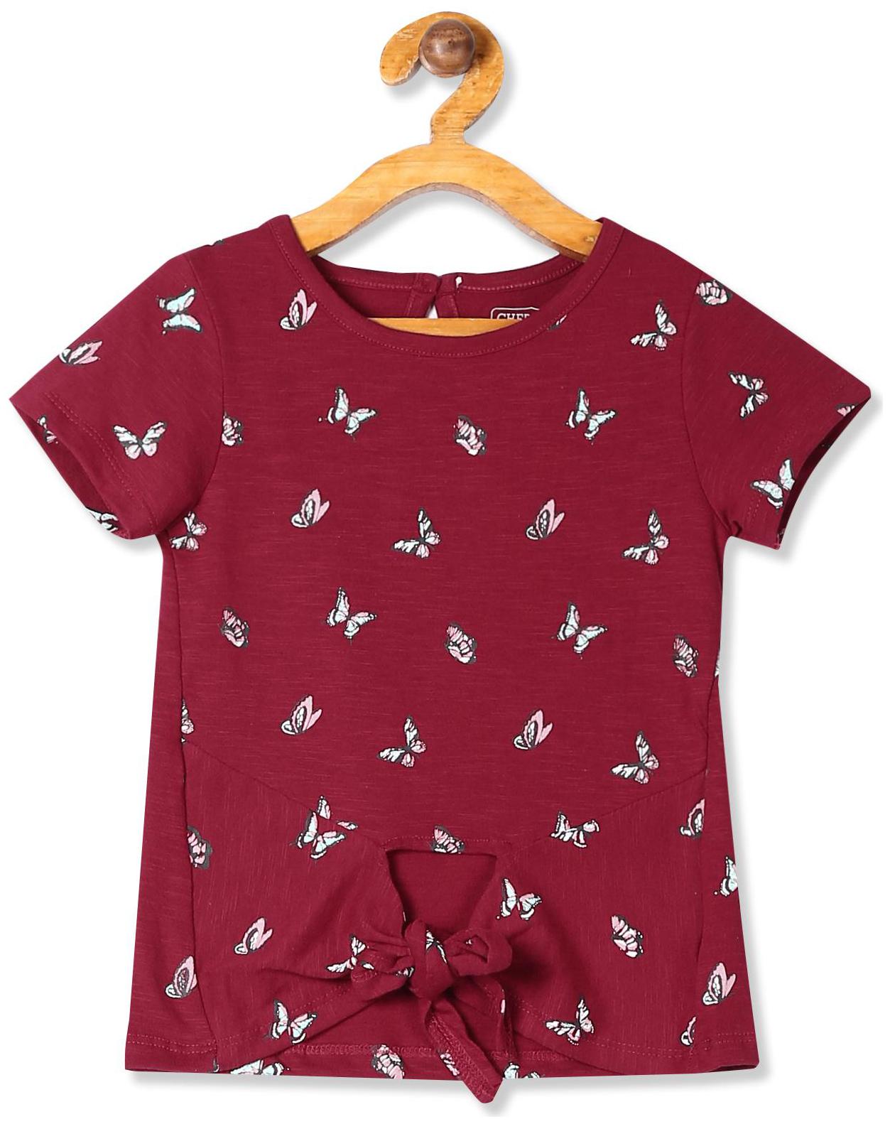 

CHEROKEE Girl Cotton Printed Top - Red