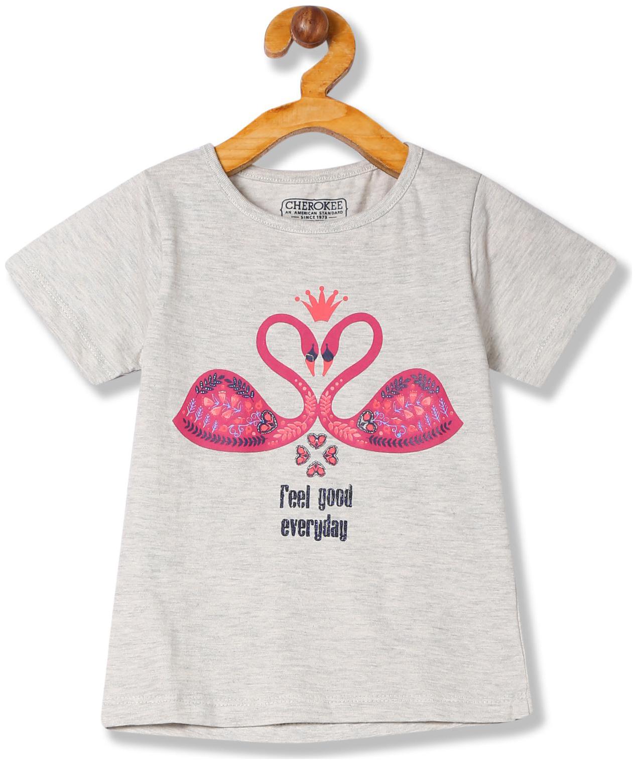 

CHEROKEE Girl Cotton Printed T shirt - Grey