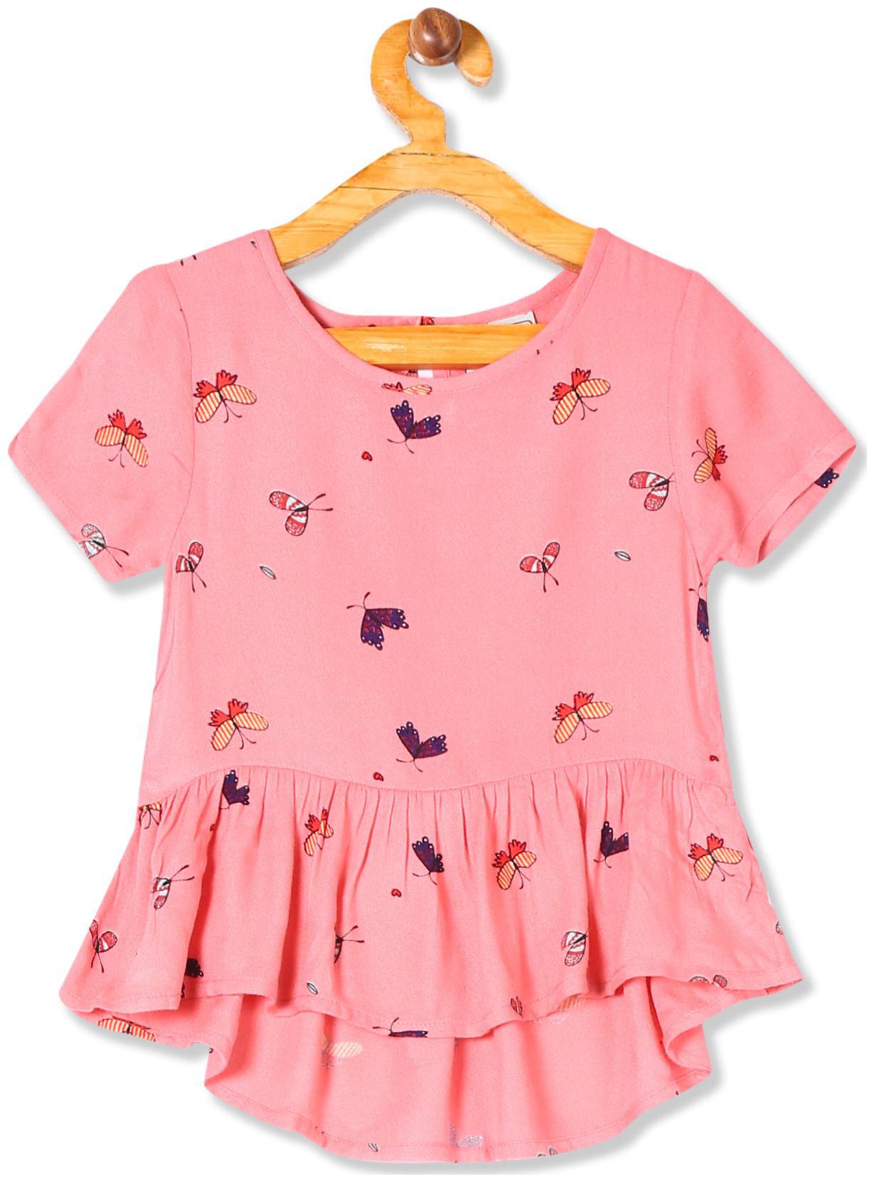 

CHEROKEE Girl Viscose Printed Top - Pink