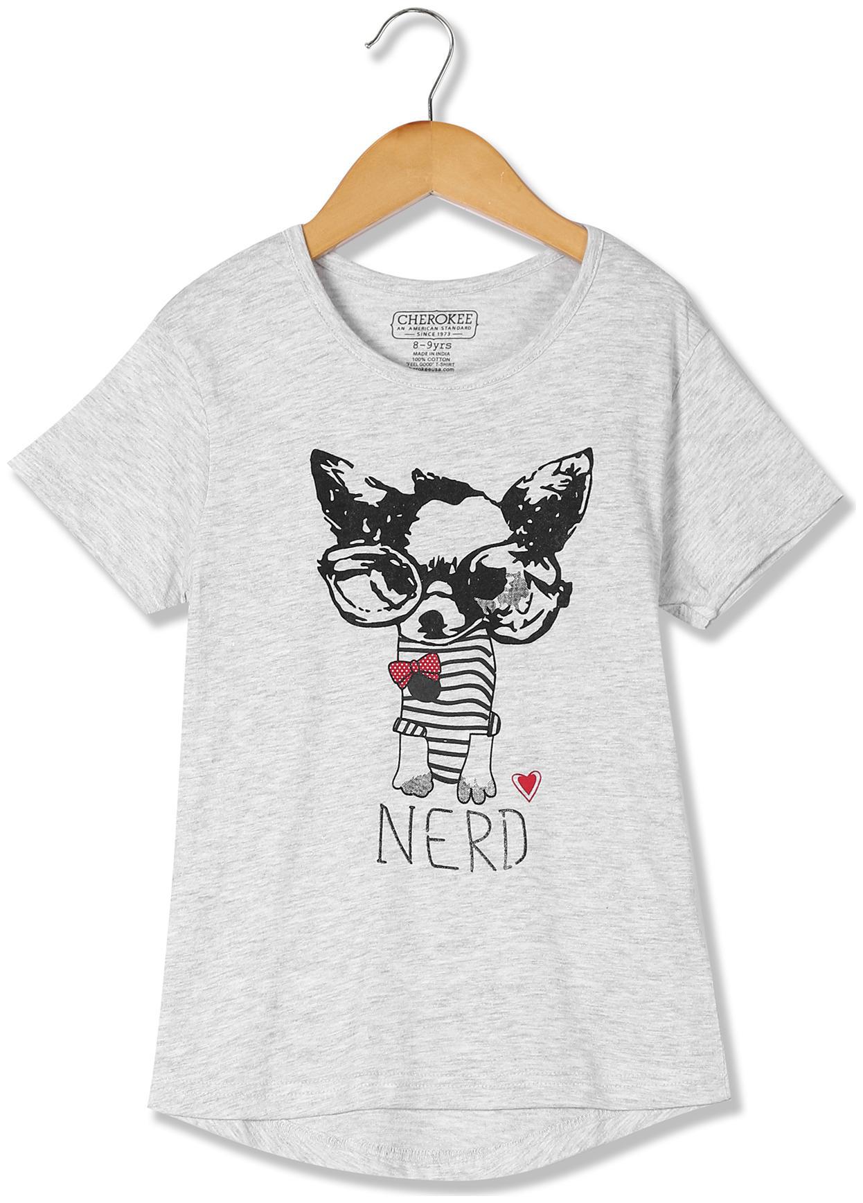 

CHEROKEE Girl Cotton Printed T shirt - Grey