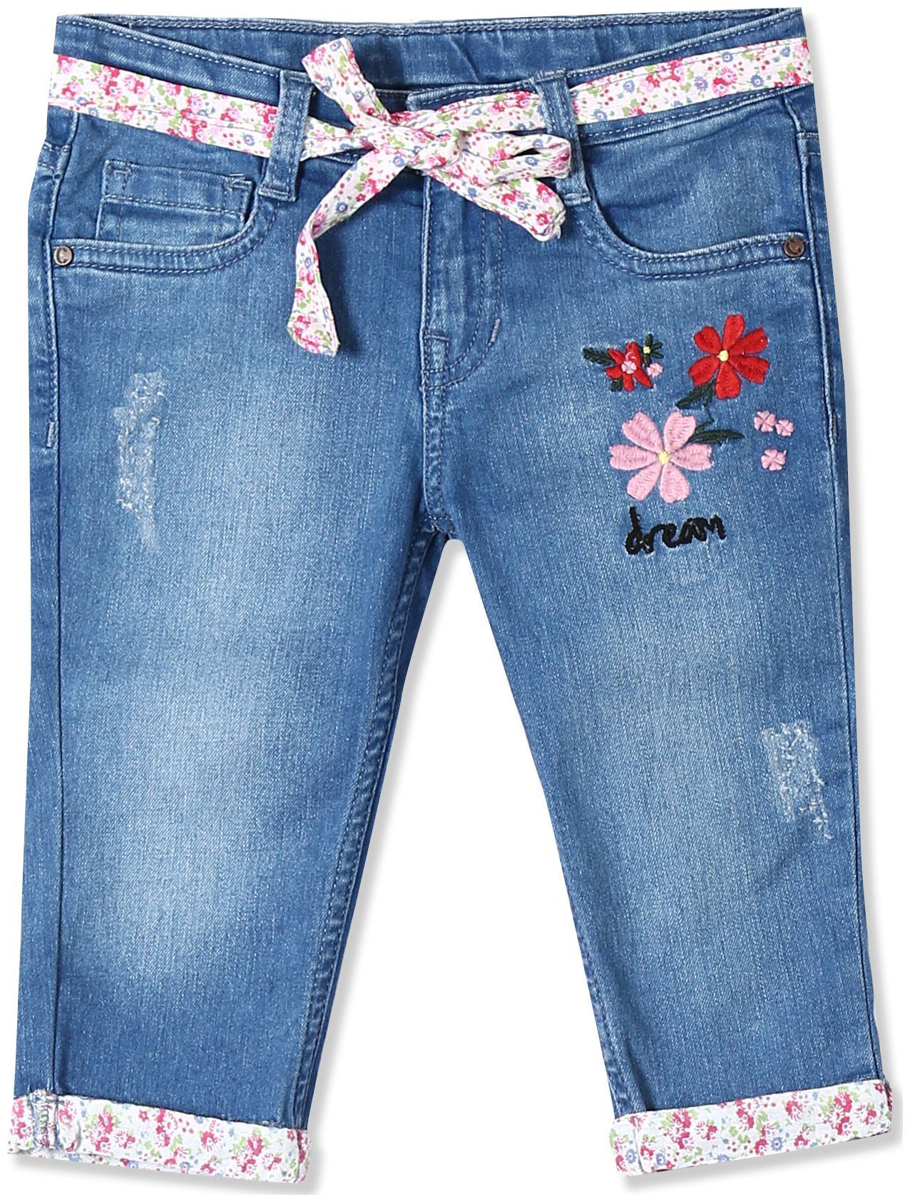 

CHEROKEE Girl Cotton Acid wash Capri - Blue