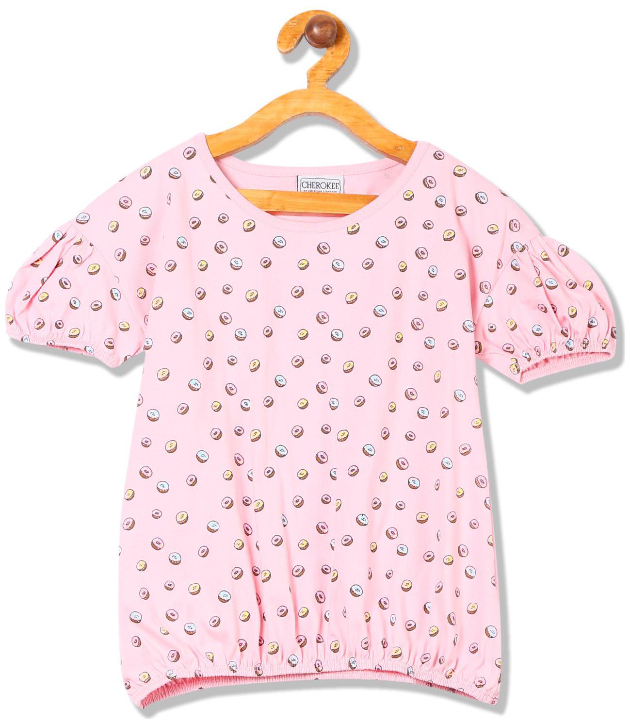

CHEROKEE Girl Cotton Printed Top - Pink
