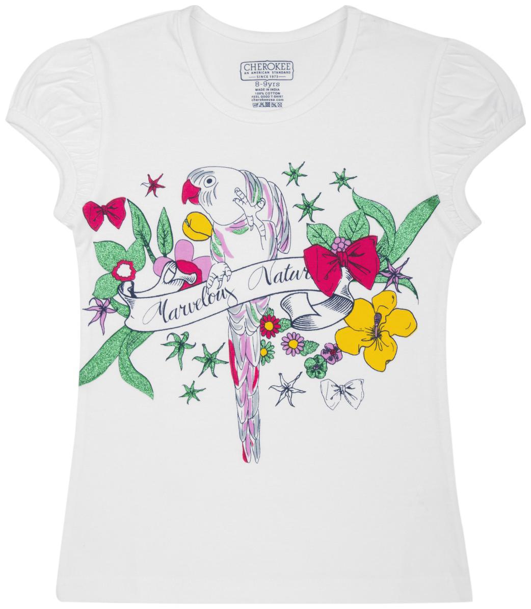

CHEROKEE Girl Cotton Printed T shirt - White