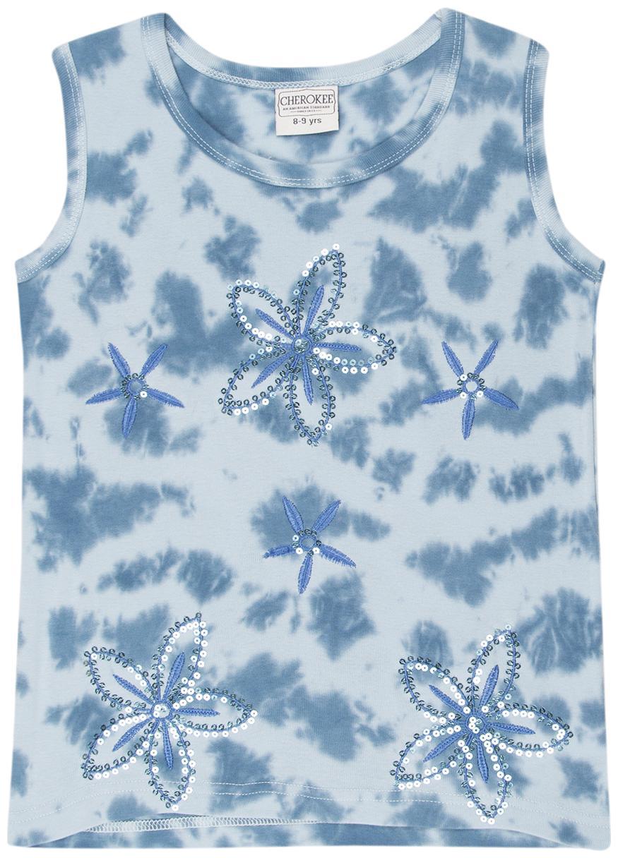 

CHEROKEE Girl Cotton Embellished Top - Blue