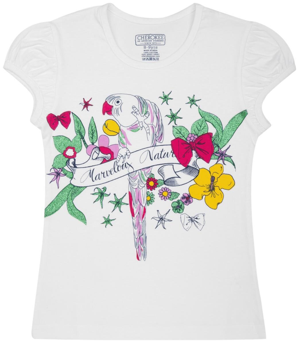 

CHEROKEE Girl Cotton Printed T shirt - White