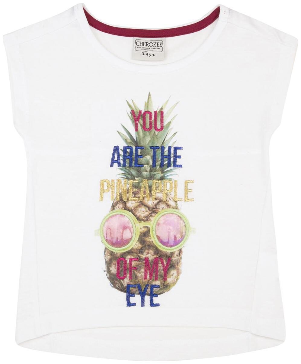 

CHEROKEE Girl Cotton Printed Top - White