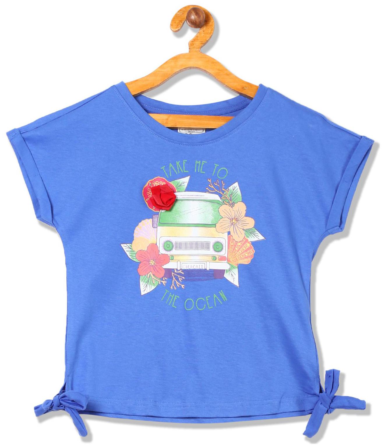 

CHEROKEE Girl Cotton Printed Top - Blue
