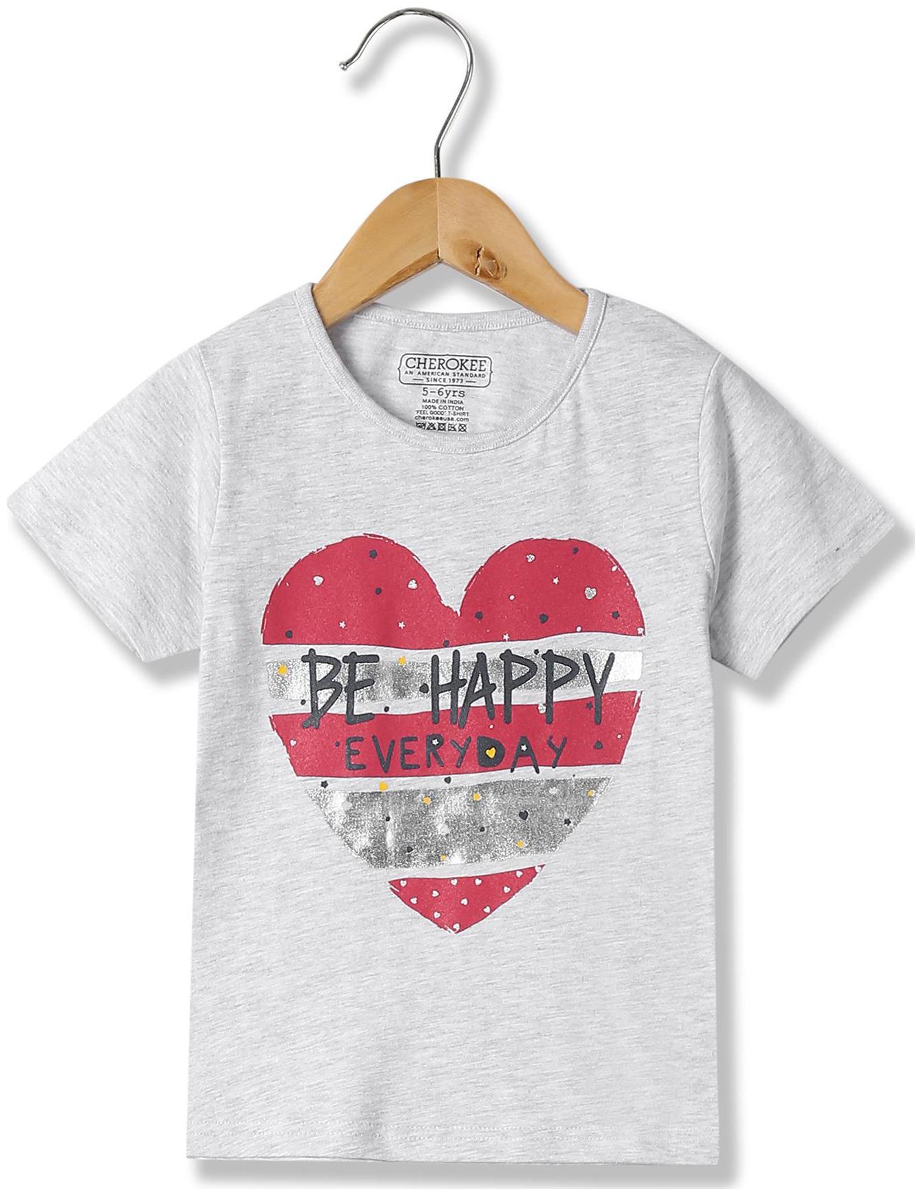 

CHEROKEE Girl Cotton Printed T shirt - Grey