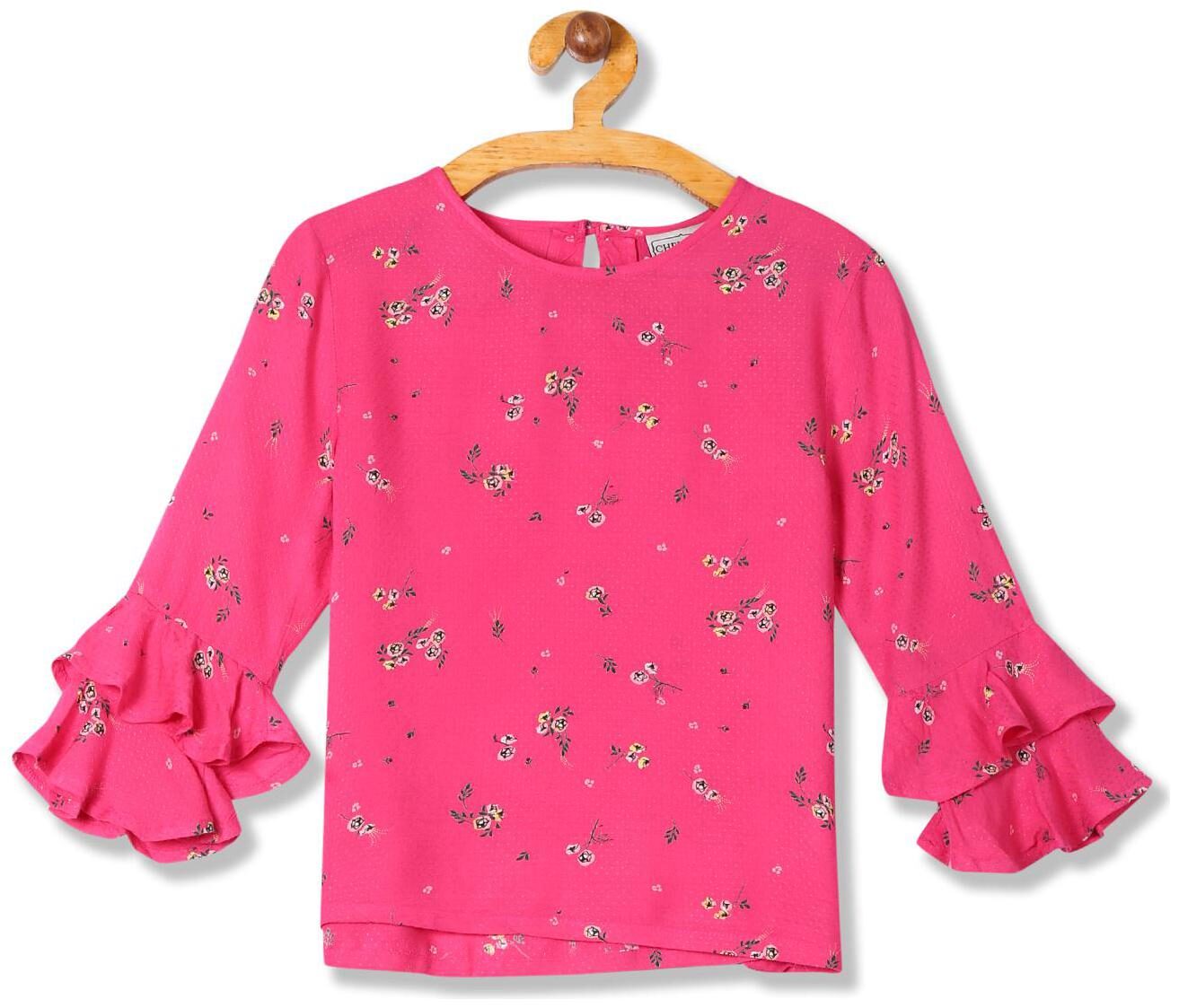 

CHEROKEE Girl Viscose Printed Top - Pink