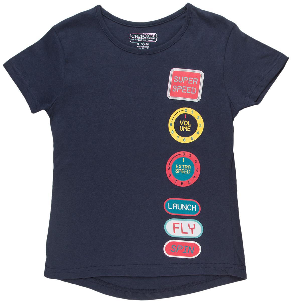 

CHEROKEE Girl Cotton Printed T shirt - Blue