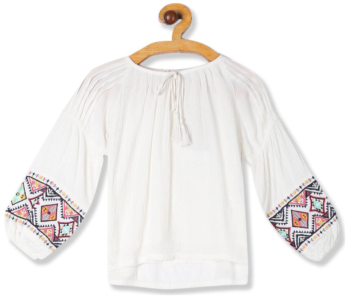 

CHEROKEE Girl Rayon Solid Top - White