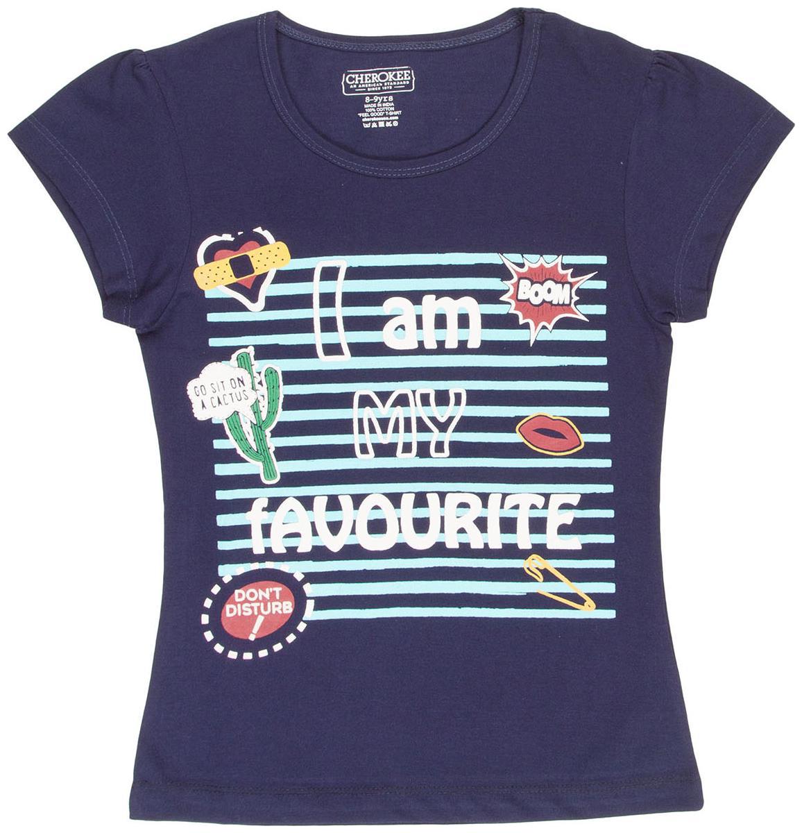 

CHEROKEE Girl Cotton Printed T shirt - Blue