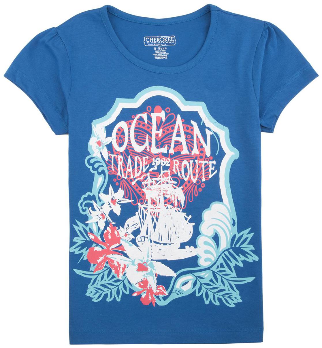 

CHEROKEE Girl Cotton Printed T shirt - Blue