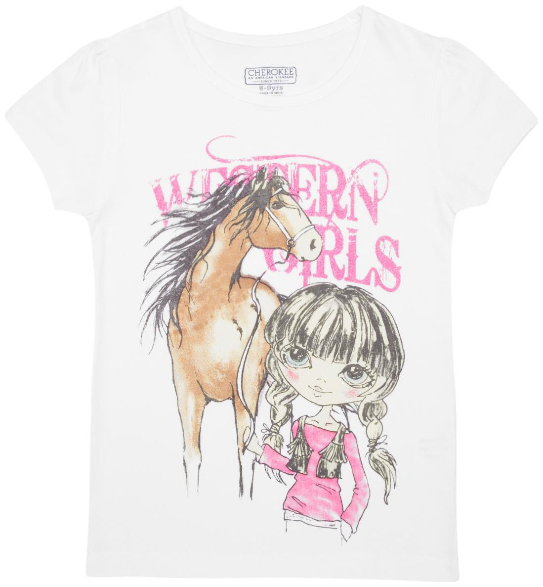 

CHEROKEE Girl Cotton Printed T shirt - White