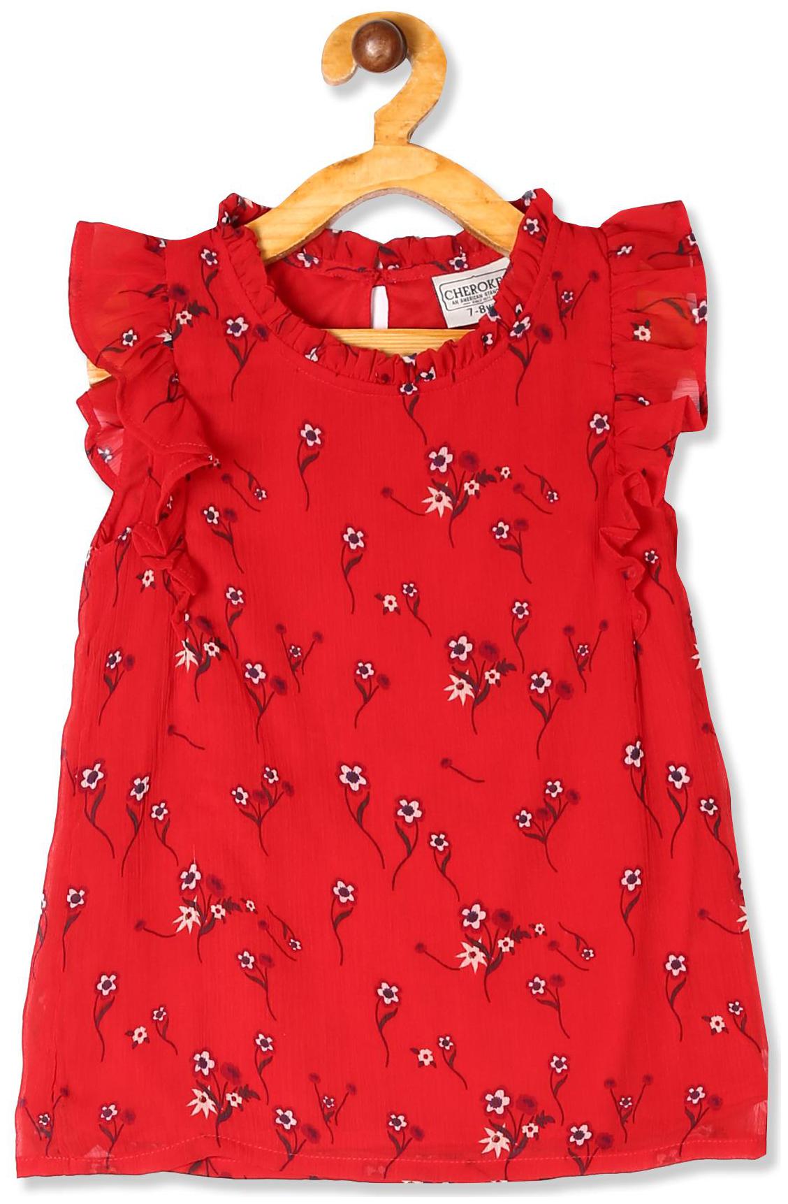 

CHEROKEE Girl Polyester Printed Top - Red