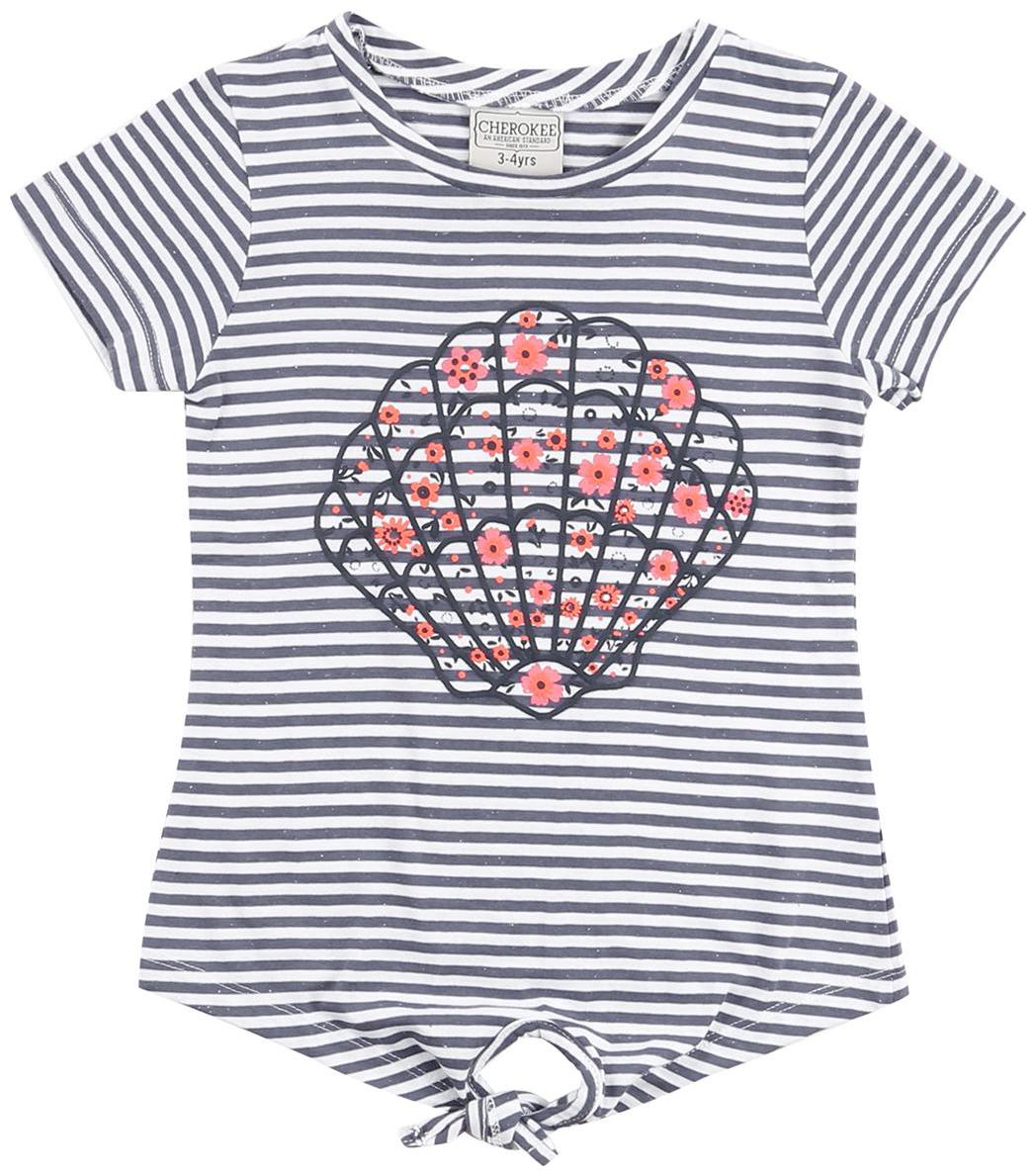 

CHEROKEE Girl Cotton Striped Top - Blue White