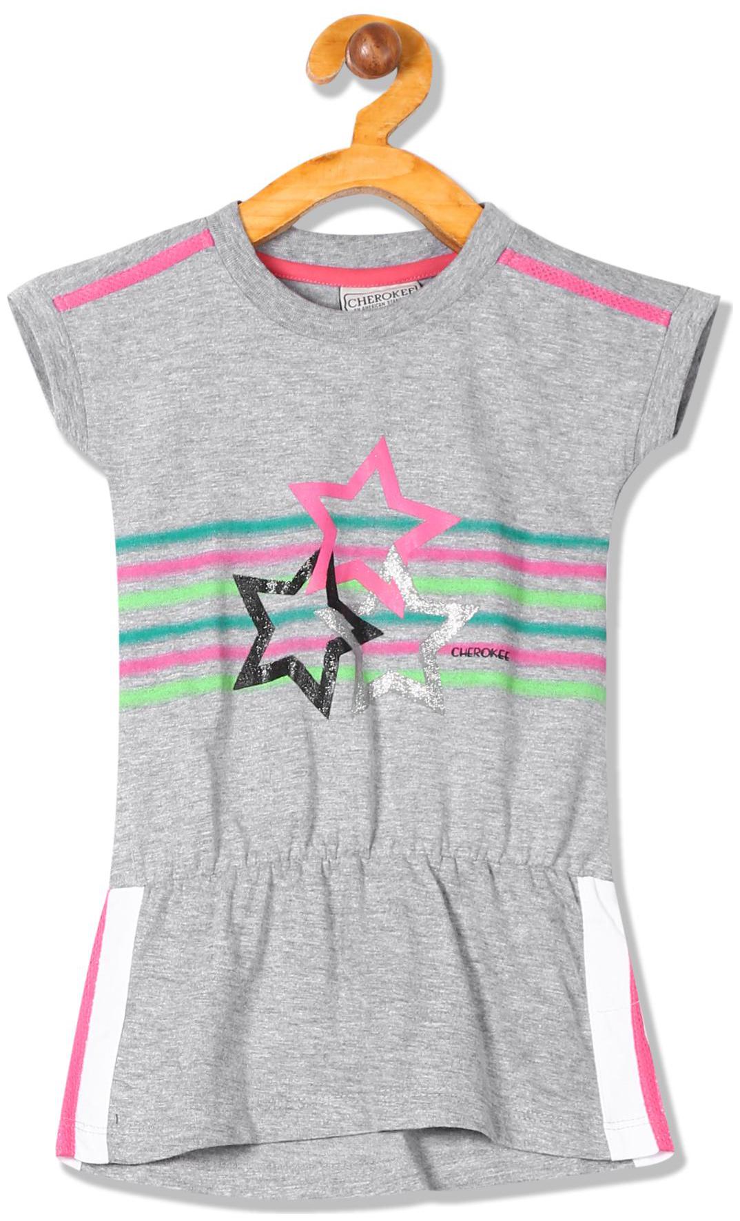 

CHEROKEE Girl Cotton Printed Top - Grey