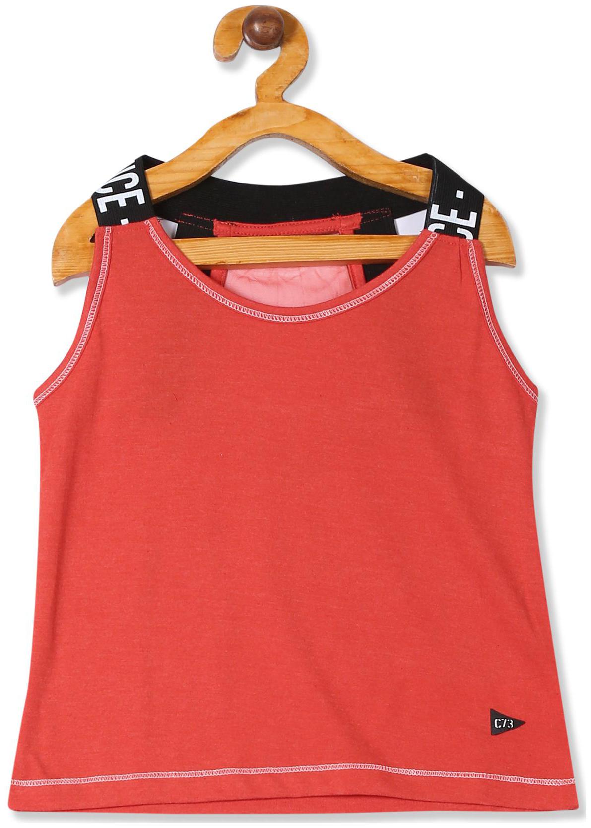 

CHEROKEE Girl Cotton Solid Top - Orange