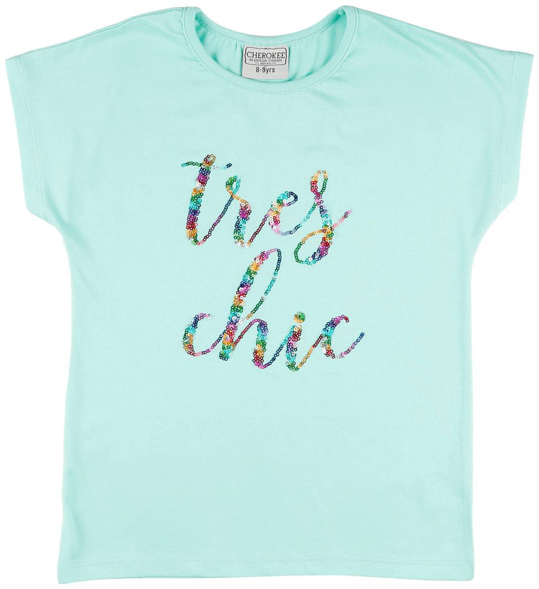 

CHEROKEE Girl Cotton Embellished Top - Blue