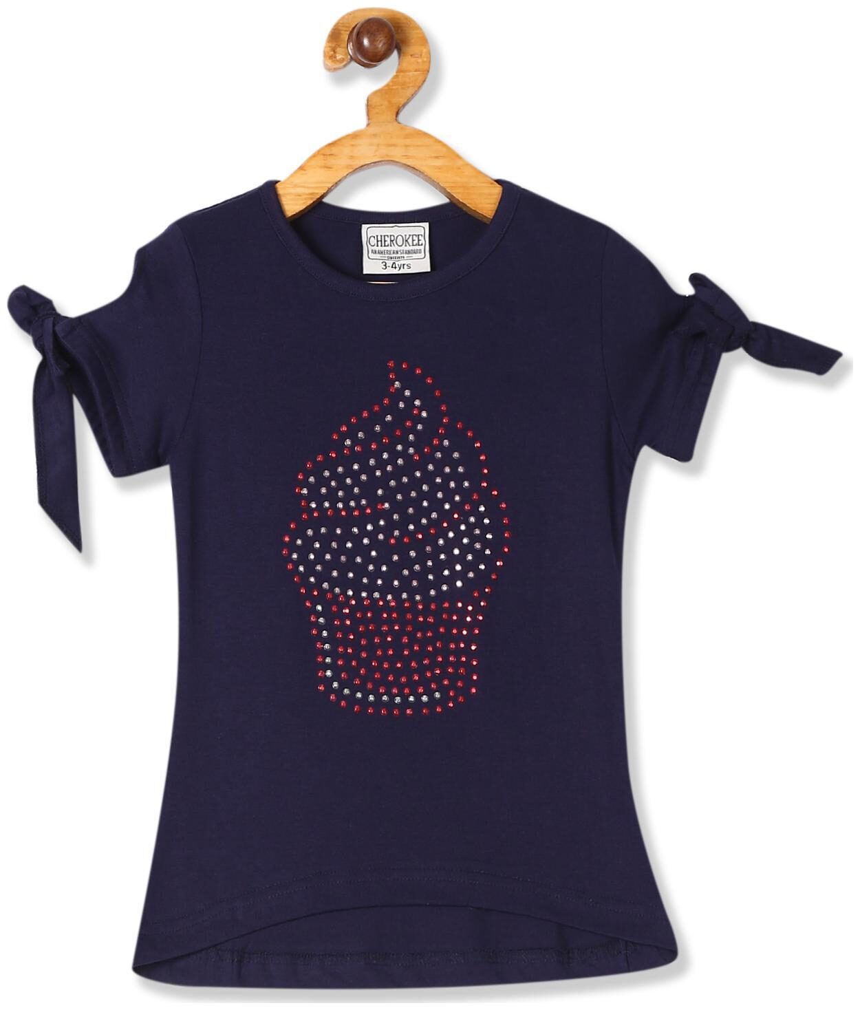 

CHEROKEE Girl Cotton Embellished Top - Blue