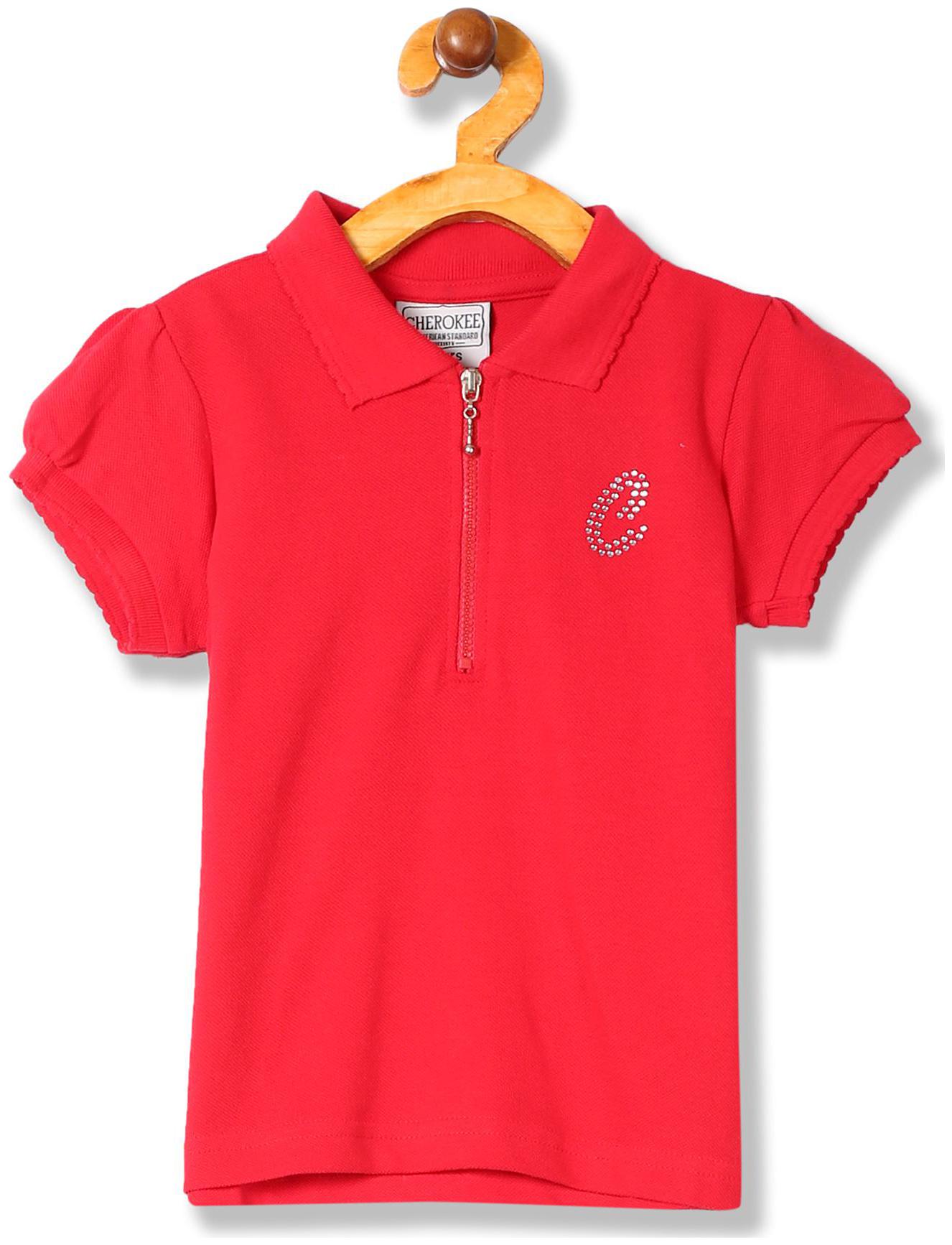 

CHEROKEE Girl Cotton Solid T shirt - Red