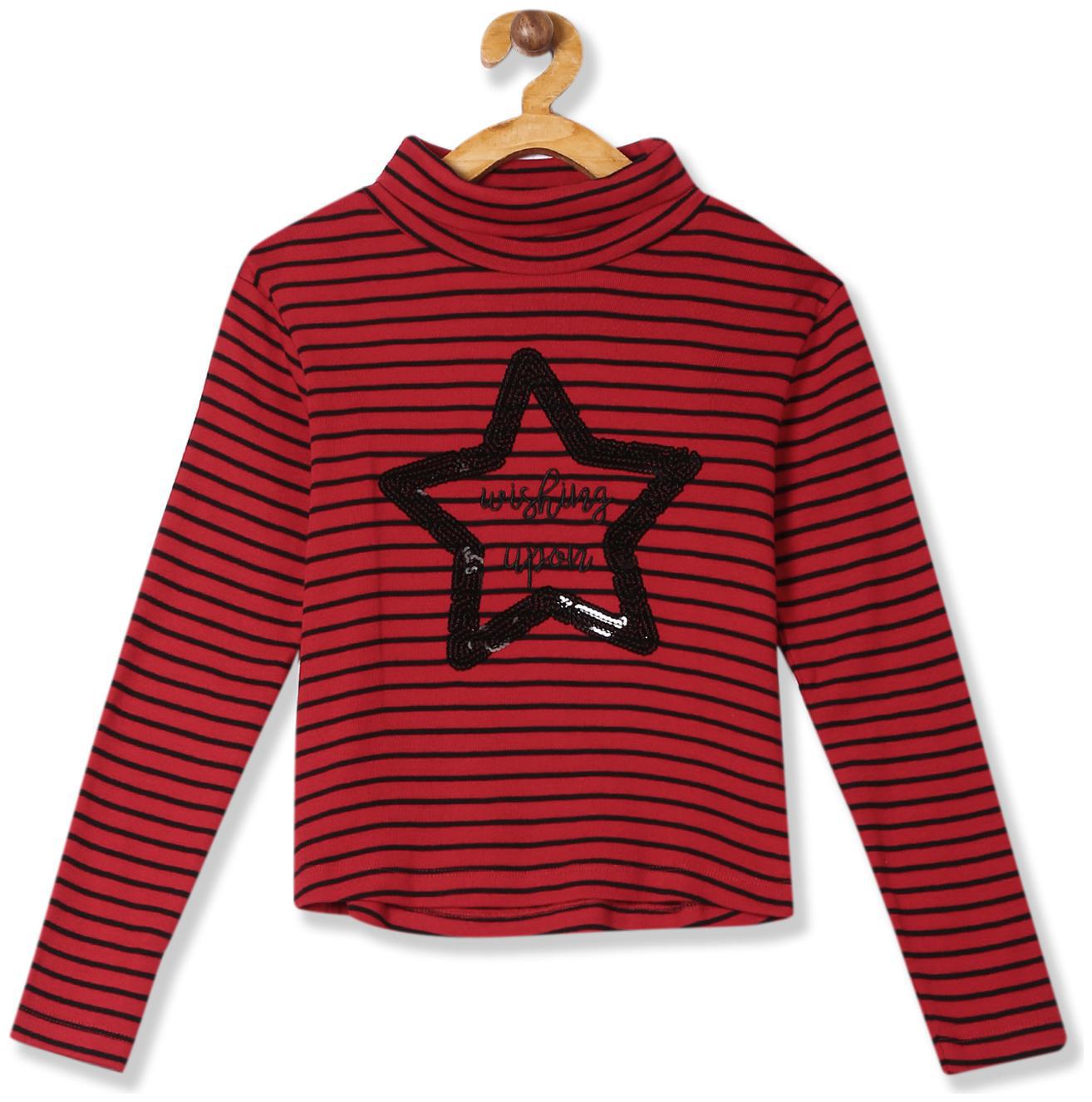 

CHEROKEE Girl Cotton Striped T shirt - Red