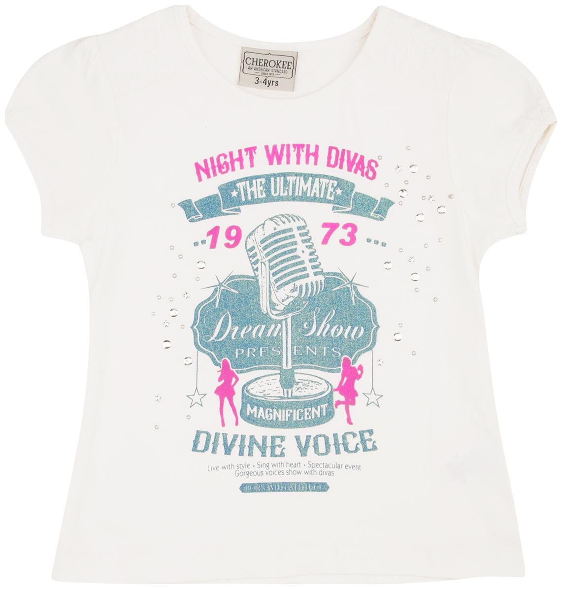 

CHEROKEE Girl Cotton Printed Top - White