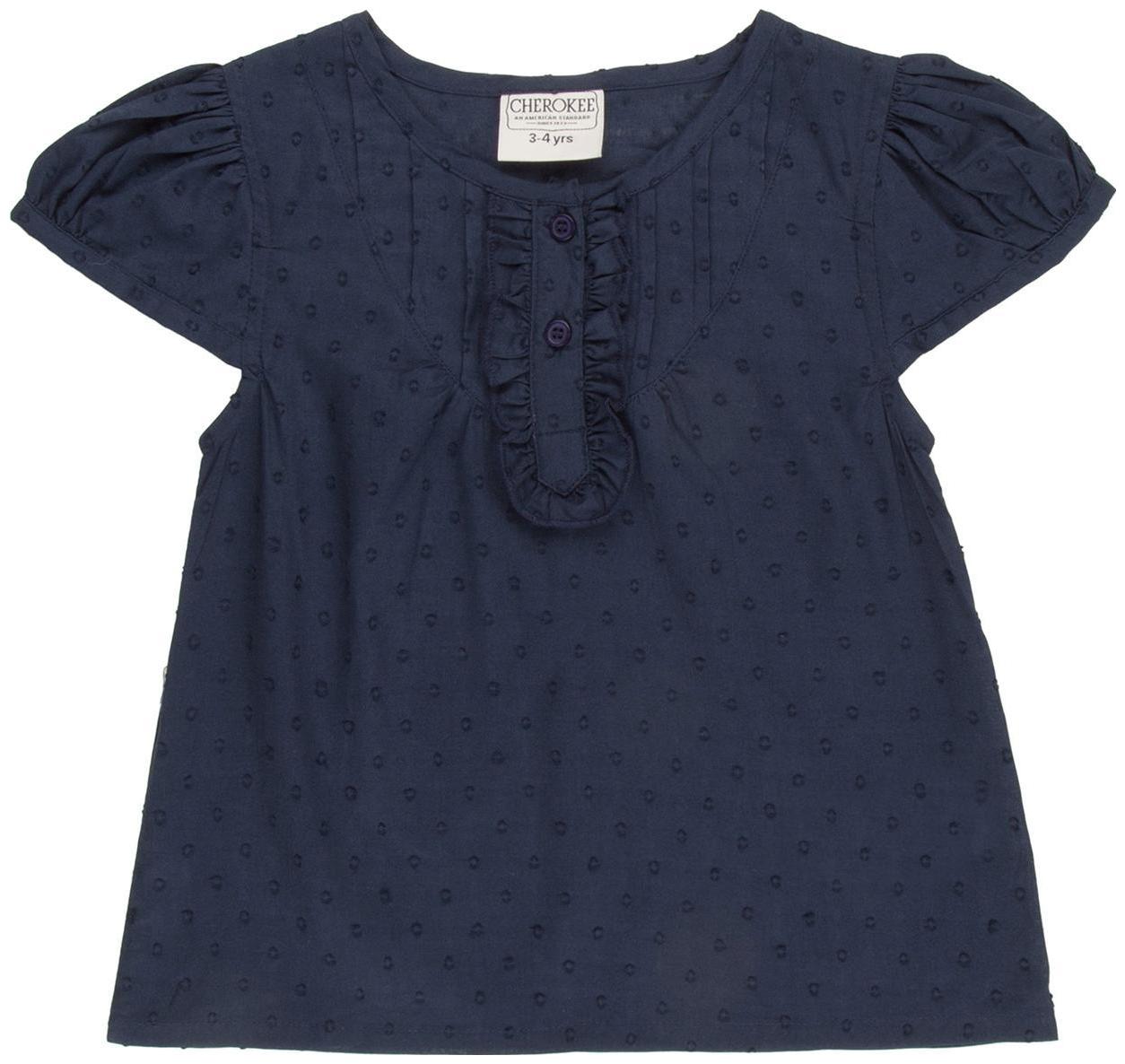 

CHEROKEE Girl Cotton Self design Top - Blue