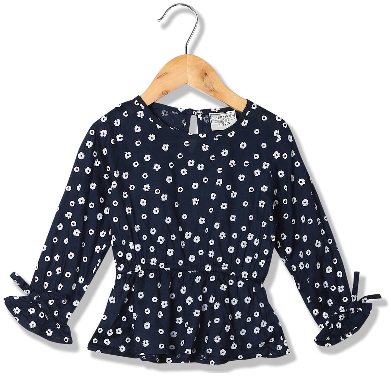 

CHEROKEE Girl Rayon Printed Top - Blue