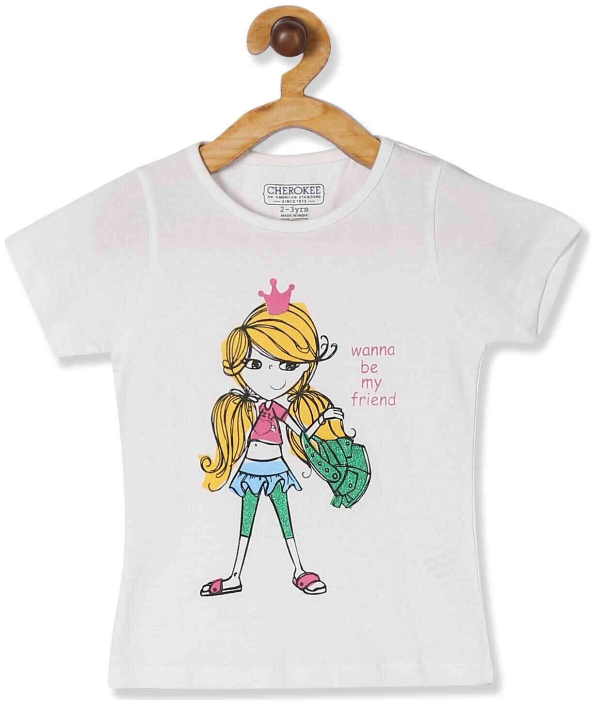 

CHEROKEE Girl Cotton Printed T shirt - White