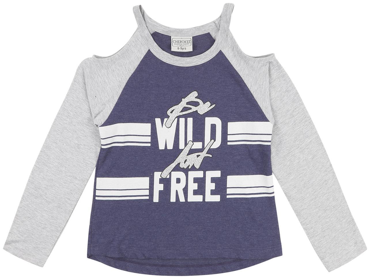 

CHEROKEE Girl Cotton Printed T shirt - Blue Grey