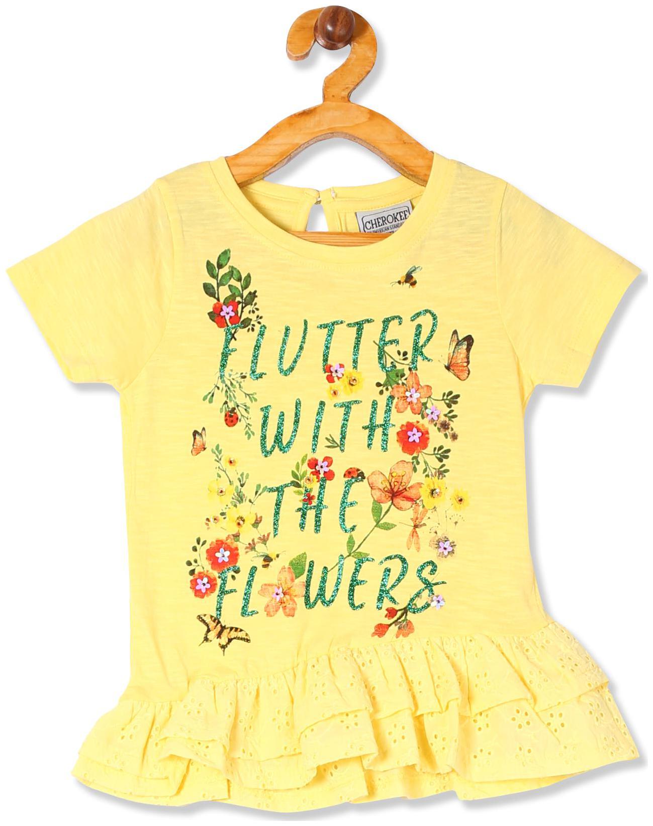 

CHEROKEE Girl Cotton Printed Top - Yellow