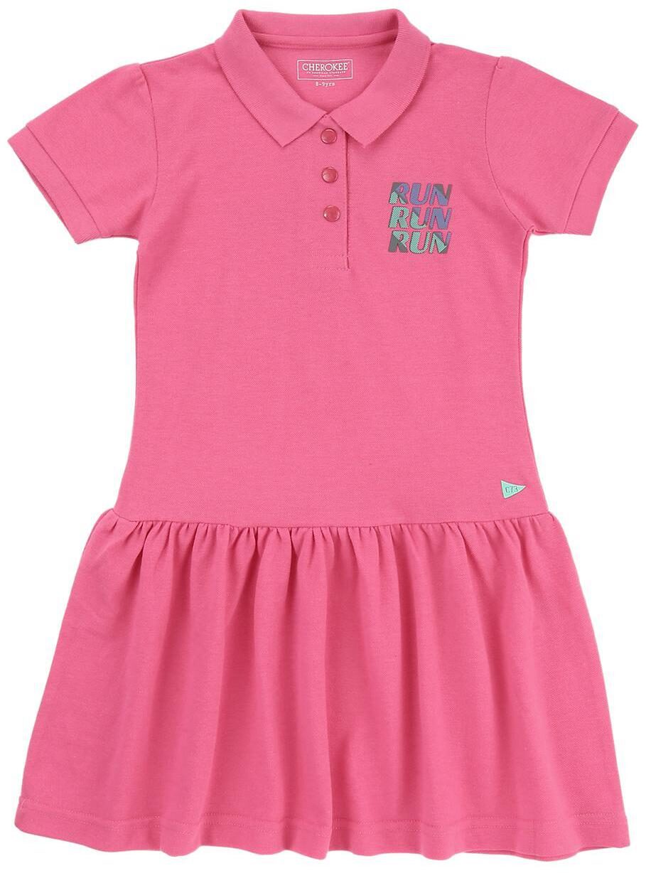 

CHEROKEE Pink Cotton Short Sleeves Knee Length Princess Frock ( Pack of 1 )
