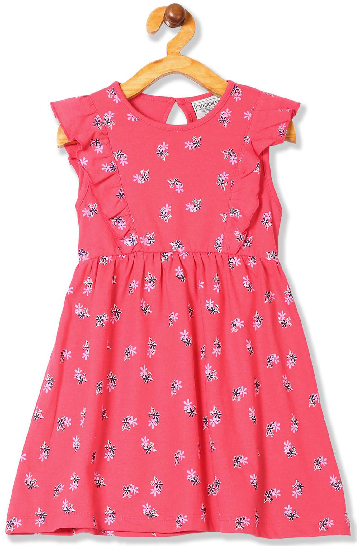 

CHEROKEE Pink Cotton Blend Sleeveless Knee Length Princess Frock ( Pack of 1 )