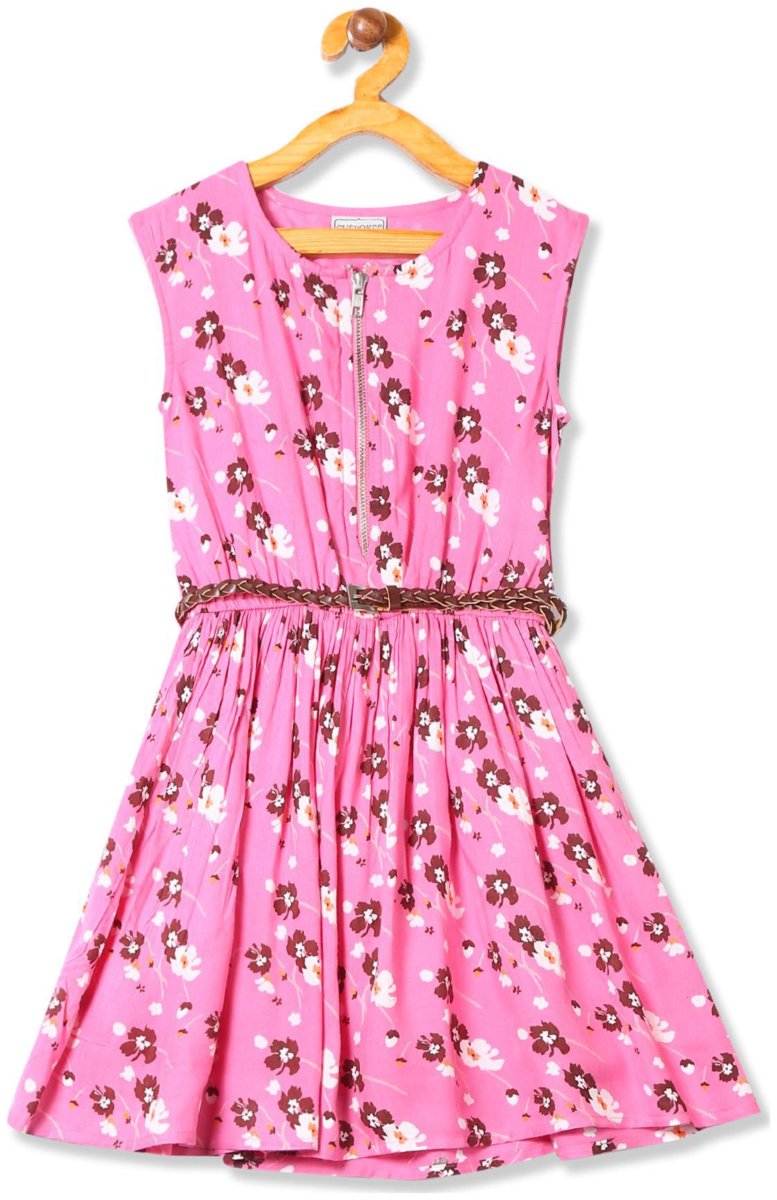 

CHEROKEE Pink Viscose Sleeveless Knee Length Princess Frock ( Pack of 1 )